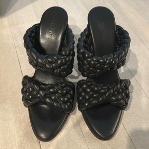 Auth Bottega veneta woven heels black 38.5